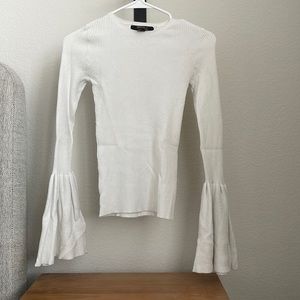 Forever 21 white rubber sweater with bell sleeves - size S